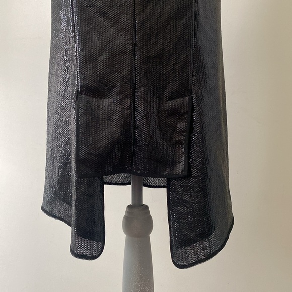 BCBG Max Azria Fatale Bodycon Sequin Sheer Panel Party Dress Black Size 6 - Picture 7 of 16